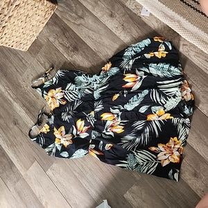 Tropical print romper